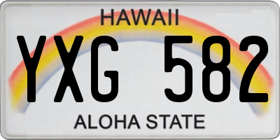 HI license plate YXG582