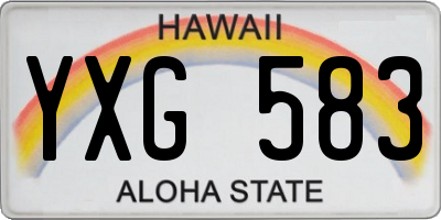 HI license plate YXG583
