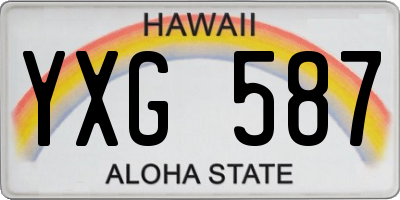 HI license plate YXG587