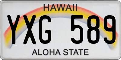 HI license plate YXG589
