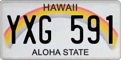HI license plate YXG591