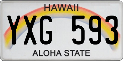HI license plate YXG593
