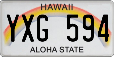 HI license plate YXG594