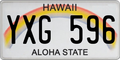 HI license plate YXG596