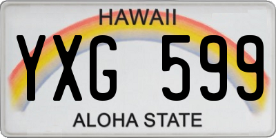 HI license plate YXG599