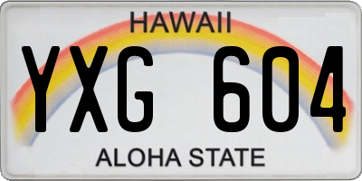 HI license plate YXG604
