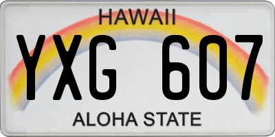 HI license plate YXG607