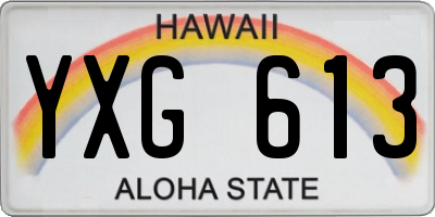 HI license plate YXG613