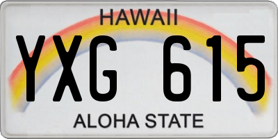 HI license plate YXG615