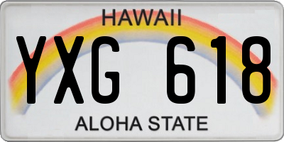 HI license plate YXG618