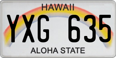 HI license plate YXG635