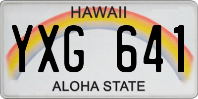 HI license plate YXG641