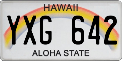 HI license plate YXG642