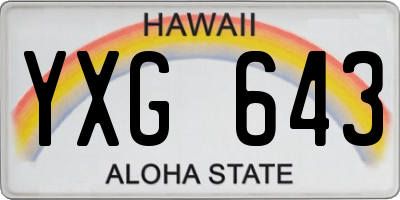 HI license plate YXG643