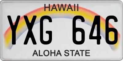 HI license plate YXG646