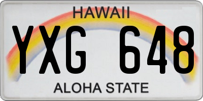 HI license plate YXG648