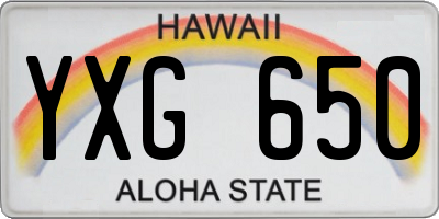 HI license plate YXG650