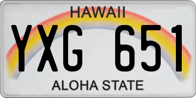 HI license plate YXG651