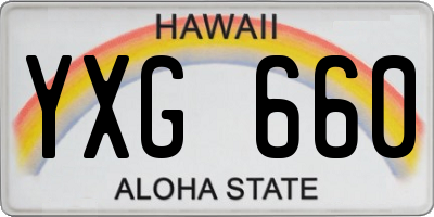 HI license plate YXG660
