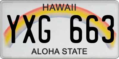HI license plate YXG663