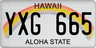 HI license plate YXG665