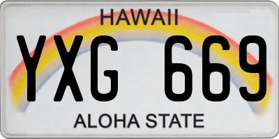 HI license plate YXG669