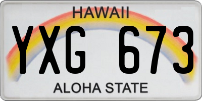 HI license plate YXG673