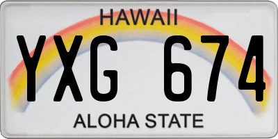 HI license plate YXG674