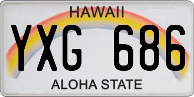 HI license plate YXG686