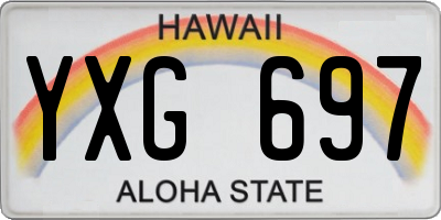 HI license plate YXG697