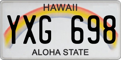 HI license plate YXG698