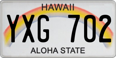 HI license plate YXG702
