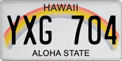 HI license plate YXG704