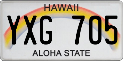 HI license plate YXG705