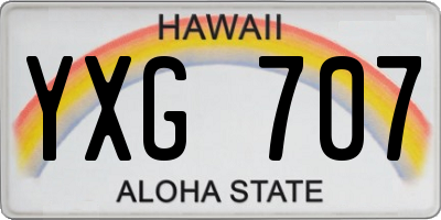 HI license plate YXG707
