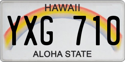HI license plate YXG710