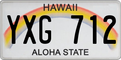 HI license plate YXG712