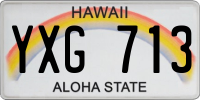 HI license plate YXG713