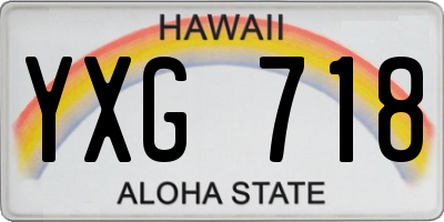 HI license plate YXG718