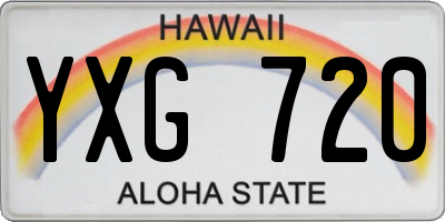 HI license plate YXG720