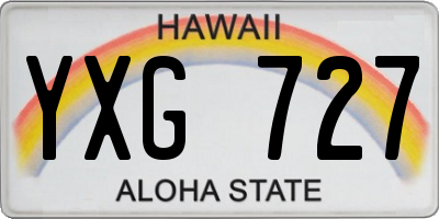 HI license plate YXG727