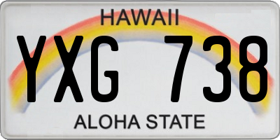 HI license plate YXG738