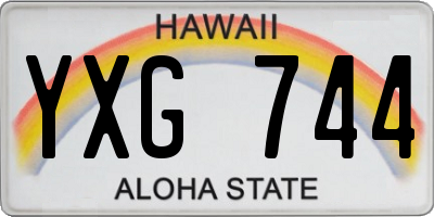 HI license plate YXG744