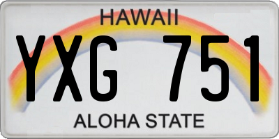 HI license plate YXG751