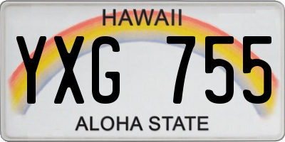 HI license plate YXG755