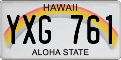 HI license plate YXG761