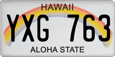 HI license plate YXG763