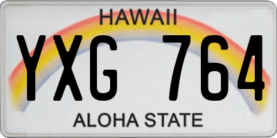 HI license plate YXG764