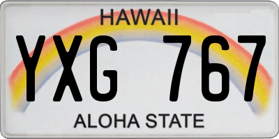 HI license plate YXG767