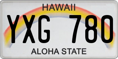 HI license plate YXG780